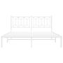 fehér fém ágykeret fejtámlával 160 x 200 cm