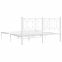 fehér fém ágykeret fejtámlával 160 x 200 cm