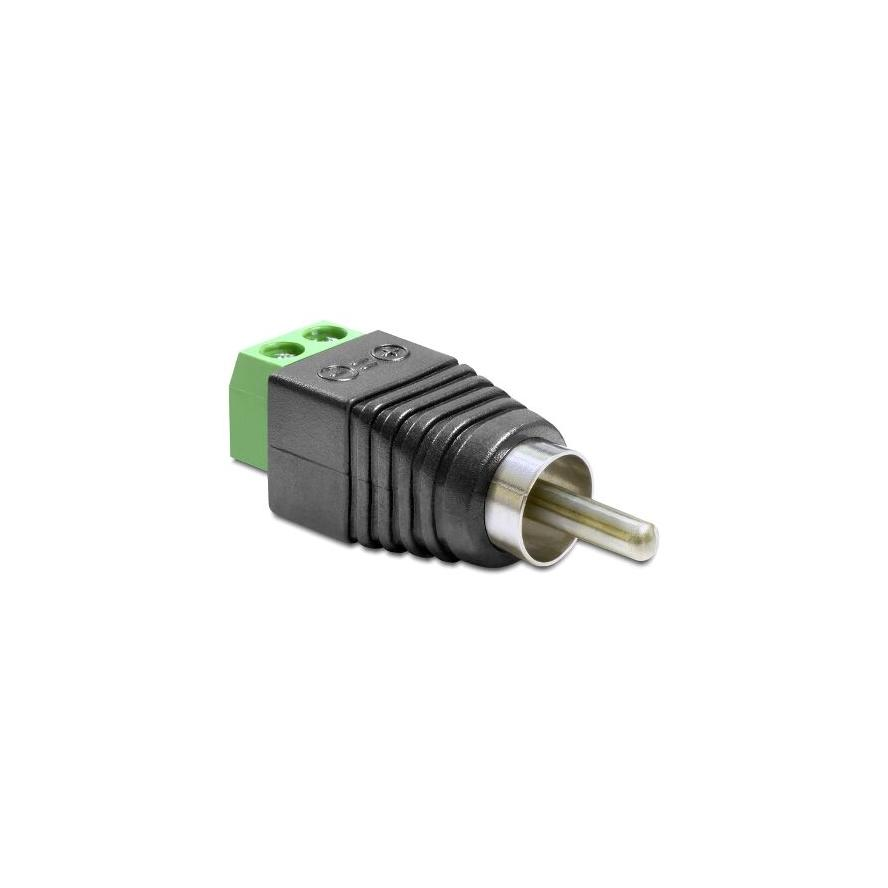 DeLock Adapter RCA male > Terminal Block 2 pin (65417)