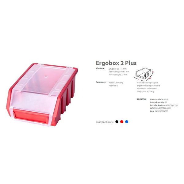 Úložný box Ergobox 2 PLUS 16x11x8cm