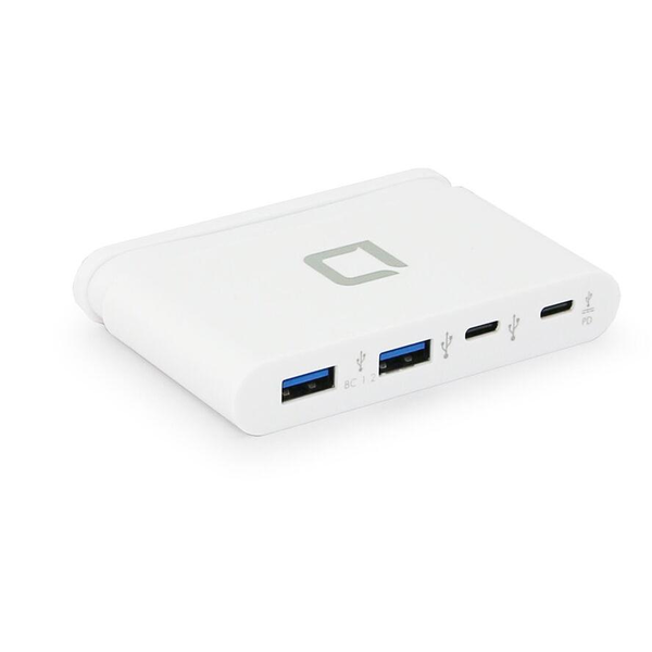 Hub USB-C portabil, Dicota, 100W, Alb