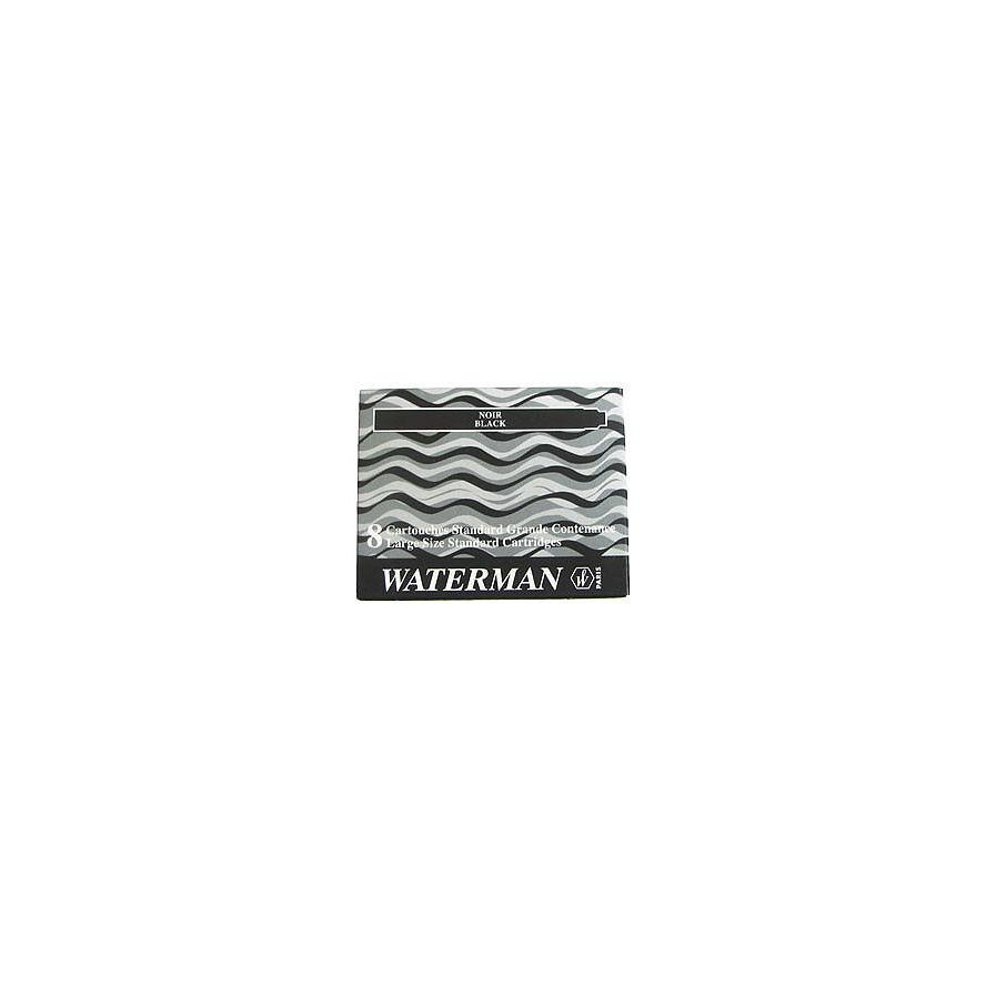 Waterman Töltőtoll Patron - Hosszú 8db/ Doboz, Fekete (S0110850)