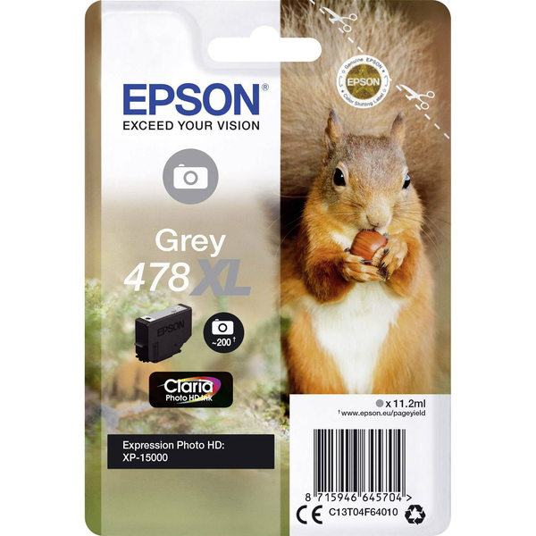 Epson Squirrel 478XL cartuccia d'inchiostro 1 pz Originale Resa elevata (XL) Grigio