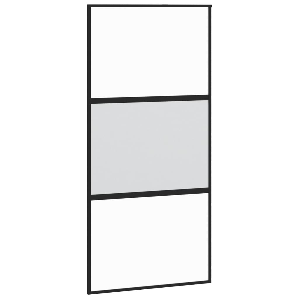 fekete edzett üveg és alumínium tolóajtó 102,5 x 205 cm (155203)