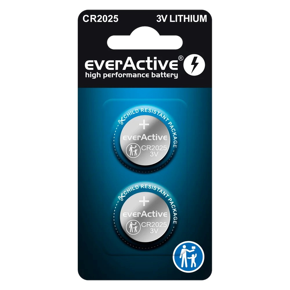 EverActive Lítium Gombelem CR2025 (2db/csomag) (CR20252BL)