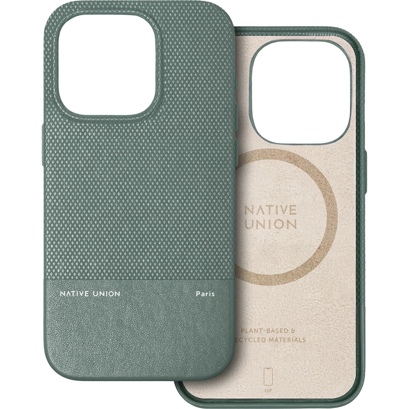 Native Union (Re)Classic iPhone 15 Pro Bőrtok - Slate Green (RECLA-GRN-NP23P)