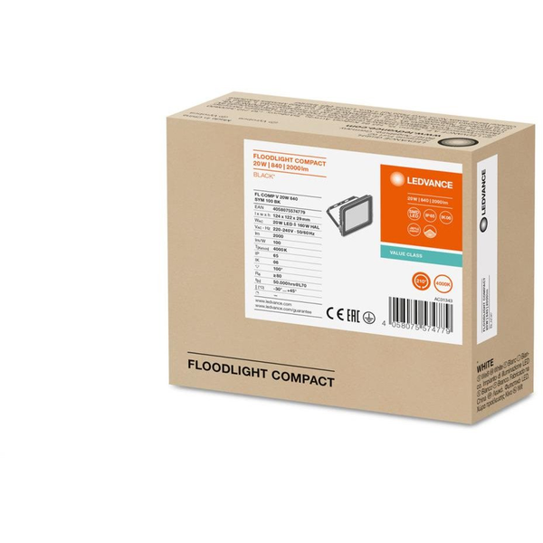 [lve-4058075574779] Foco Proyector Led Ledvance   20w 2000lm 4000k 100 X 100º Ip65