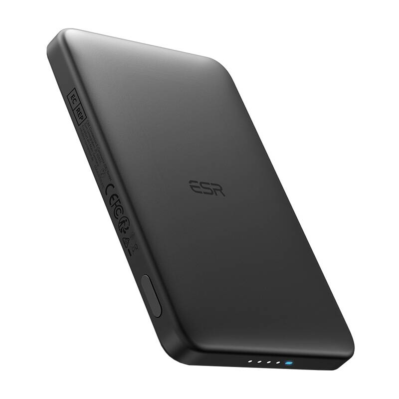 ESR 2G5210261 Qi2 MagSlim Powerbank USB-C + Wireless / 5000mAh 15W - Fekete (2G5210261)