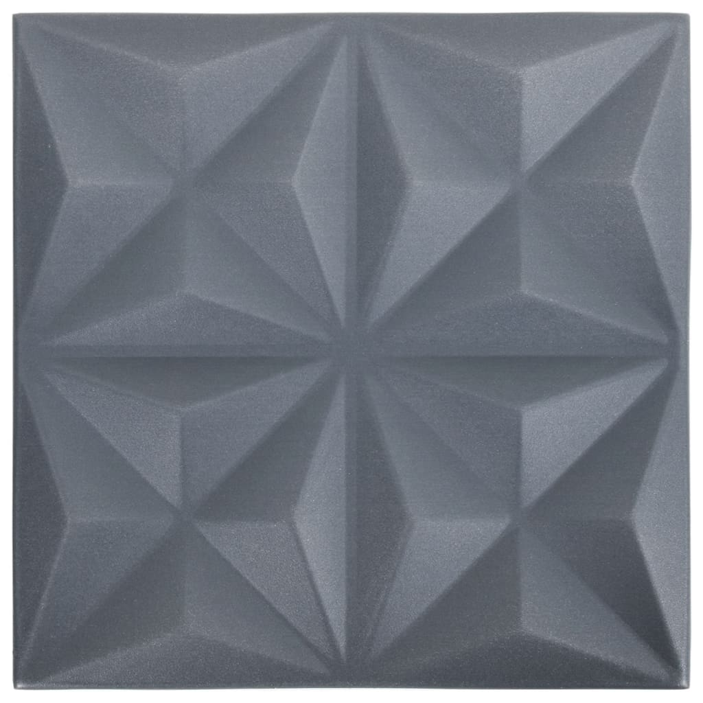12 darab origami szürke 3D fali panel 50 x 50 cm 3 m² (340590)