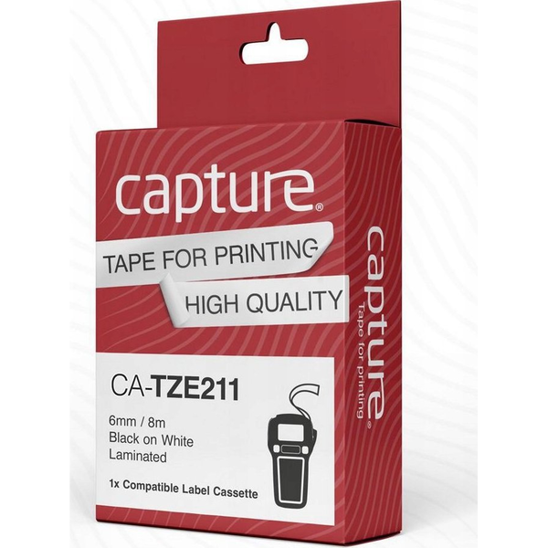 Capture CA-TZE211 nastro per etichettatrice Nero su bianco