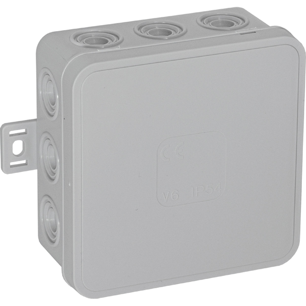 Doboz N/t CLICK, IP54, 12 Tömszelence, 85x85x41mm, Szürke, 50 Db.