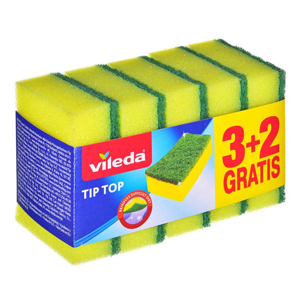 Houba na nádobí "Tip Top", žlutá, 3+2 ks, VILEDA F25302