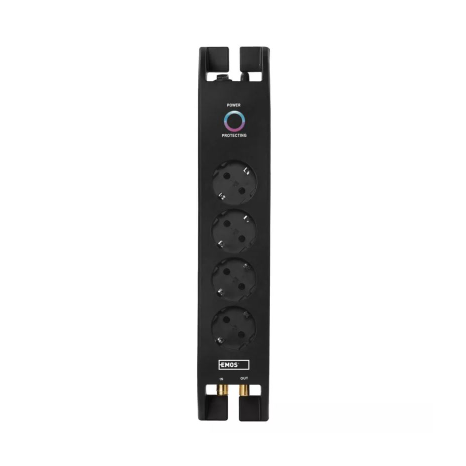 EMOS hálózati elosztó 4-aljzat 2m fekete (P54222) (P54222)