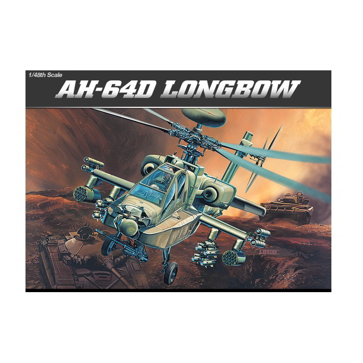Academy AH-64D Longbow helikopter műanyag modell (1:48) (MA-12268)