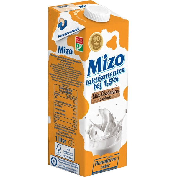 Mizo 1,5% 1 L-es laktózmentes UHT tej (1300055)