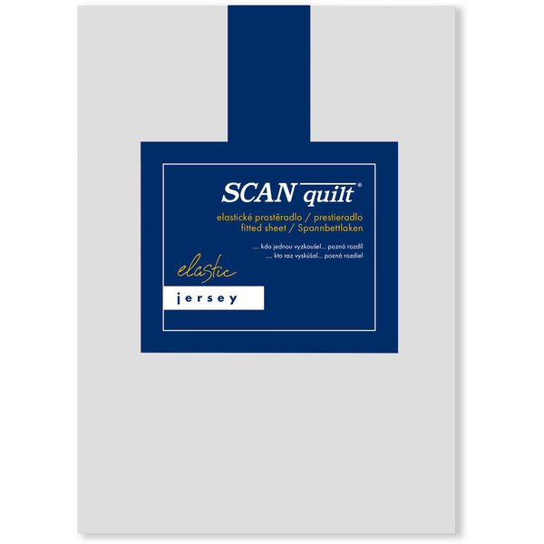 SCANquilt JERSEY ELASTIC LYCRA lepedő, világosszürke, 160×200 cm