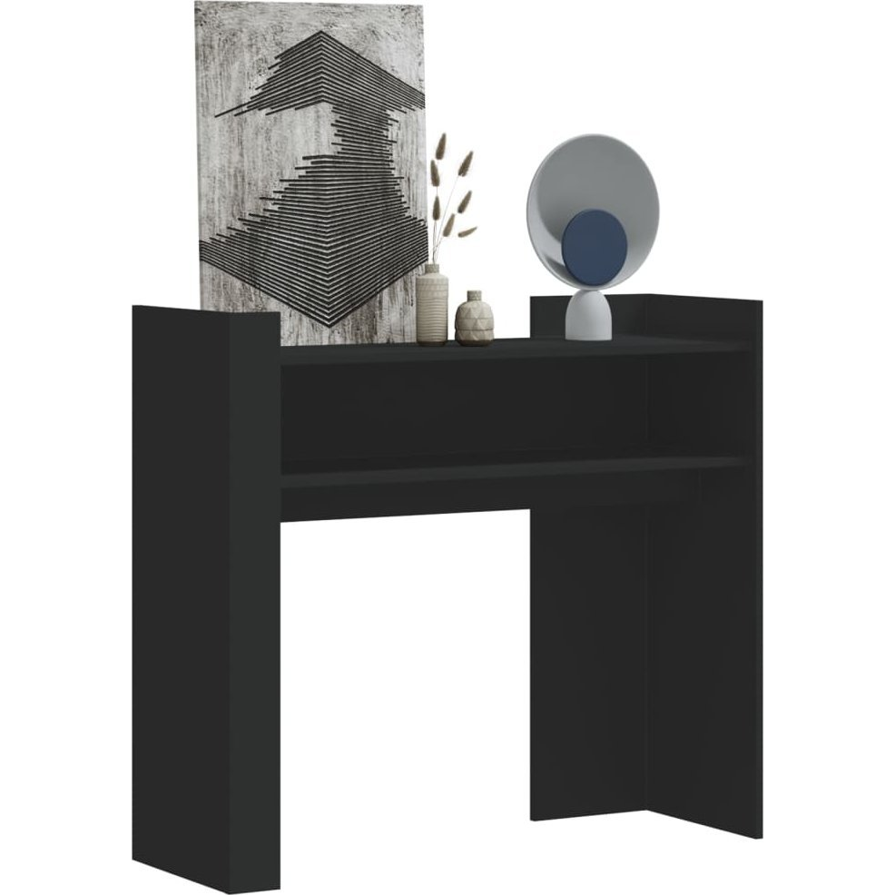 fekete szerelt fa tálalóasztal 100x35x90 cm (848466)