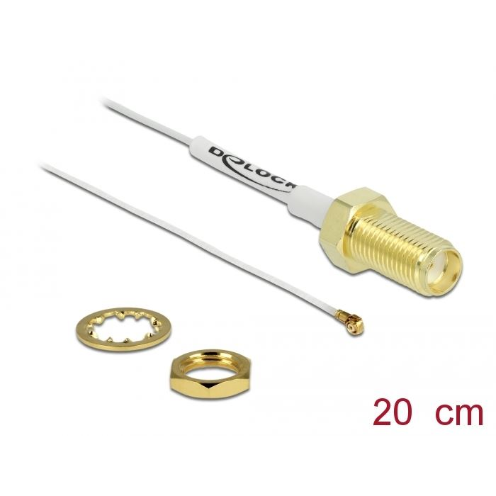 Delock antenna kábel SMA anya-apa MHF II-dugó 0.81 20cm (89052) (DE89052)