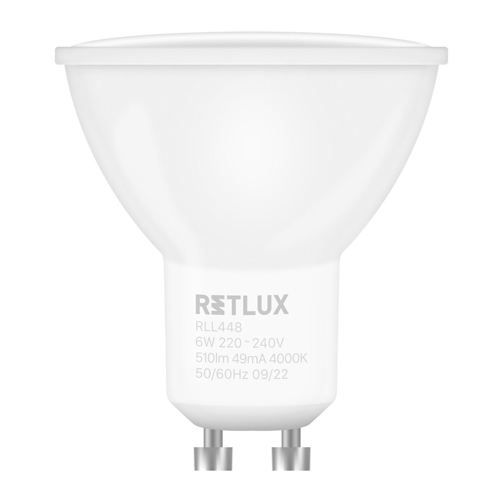 Retlux RLL 448 LED Spot izzó 6W 510lm 4000K GU10 - Hideg fehér (RLL 448)