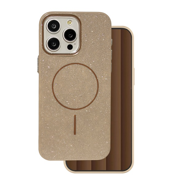 Szilikon telefonvédő (műanyag hátlap, kameravédő, MagSafe, csillogó) BARNA Apple iPhone 16 Pro "Gigapack csomagolás" (GP-171512)