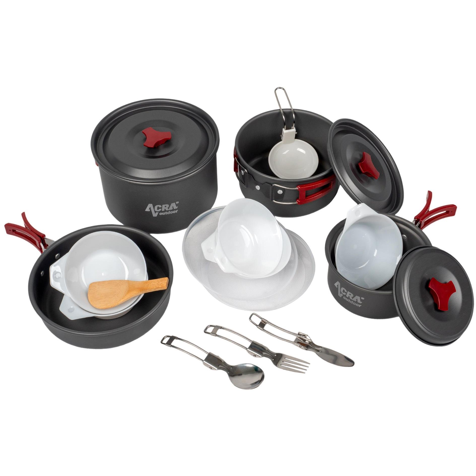 Acra C22 alumínium kemping edénykészlet, 3-4 személyes (05-C22)