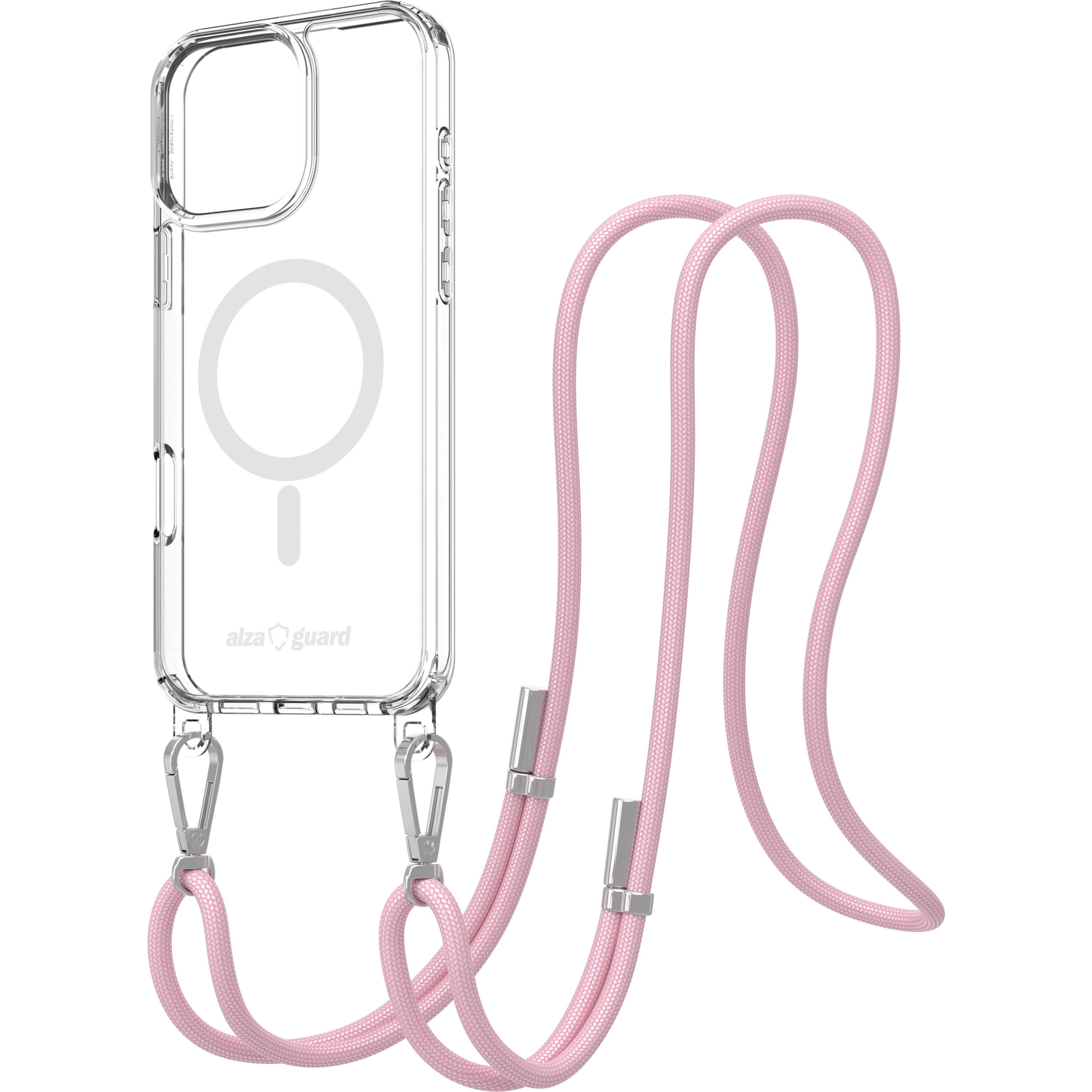 AlzaGuard Luxe Detach Lanyard Case Compatible with MagSafe for iPhone 16 Pro Max rózsaszín tok (AGD-PCF000024P)
