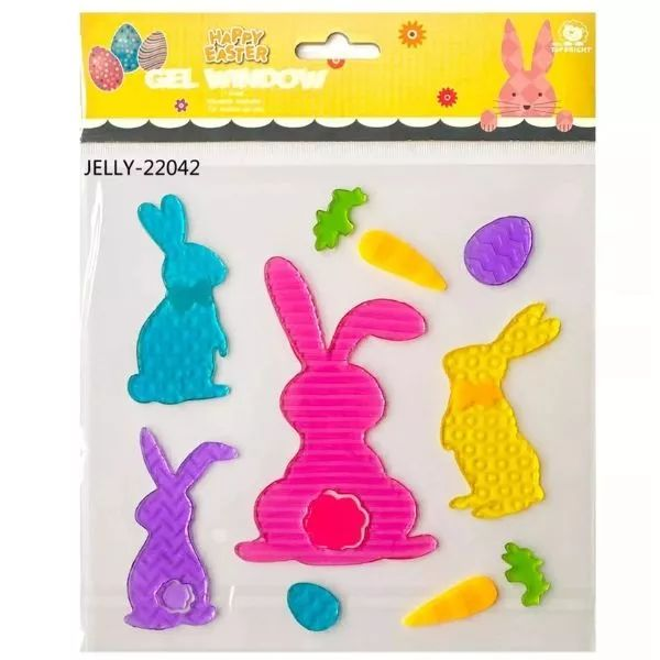 Színes nyulak ablakzselé 20 x 25 cm (312835)