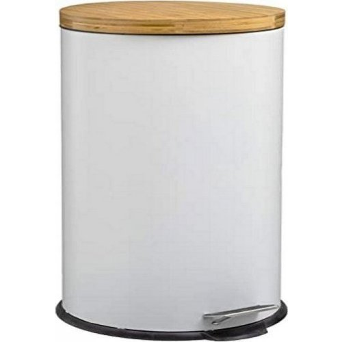 Papelera / Cubo De Basura / Contenedor De Residuos Con Pedal 30l Blanco Natureo