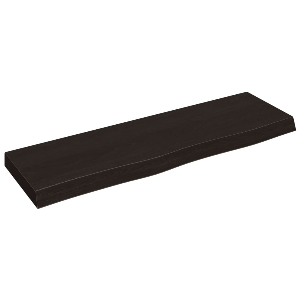 sötétbarna kezelt tömör tölgyfa fali polc 100x30x(2-6) cm (363802)