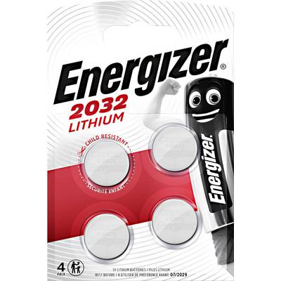 CR2032 lítium gombelem, 3 V, 240 mA, 4 db, Energizer BR2032, DL2032, ECR2032, KCR2032, KL2032, KECR2032, LM2032