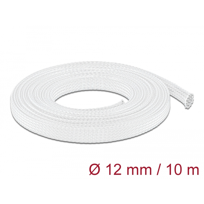 Delock 20804 Nyújtható fonott kábelharisnya 10m - Fehér (20804)