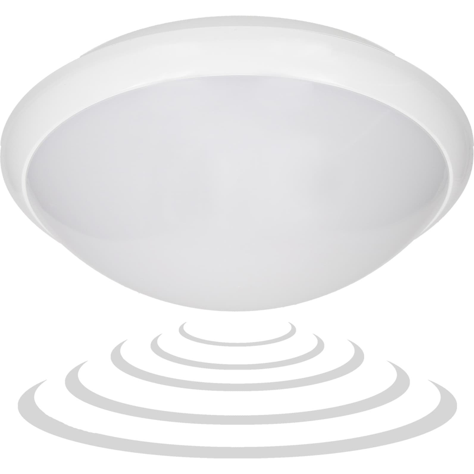 BREVA, Világítótest Mikrohullámú Mozgásérzékelővel, 60W, E27, IP44, Tejes Polikarbonát