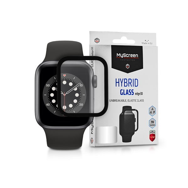 Apple Watch Series 6/SE (44 mm) üveg képernyővédő fólia - MyScreen Protector Hybrid Glass Edge 3D - 1 db/csomag - fekete