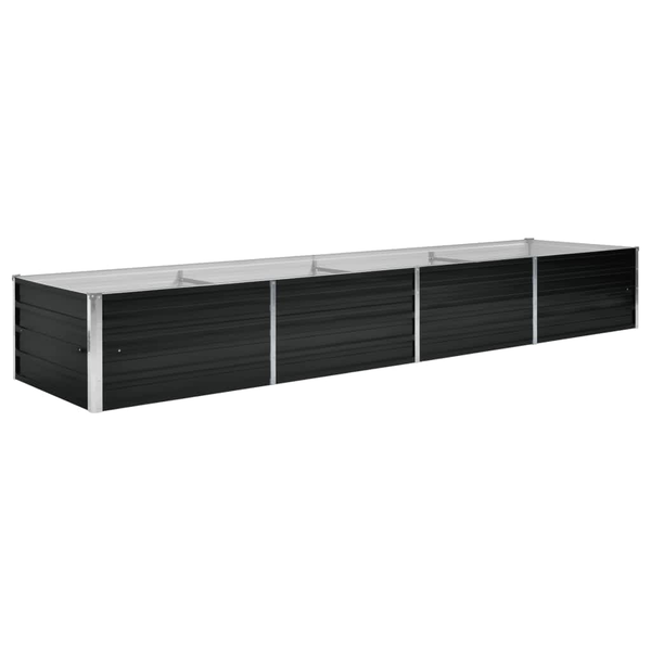 antracitszürke horganyzott acél kerti magaságyás 320x80x45 cm