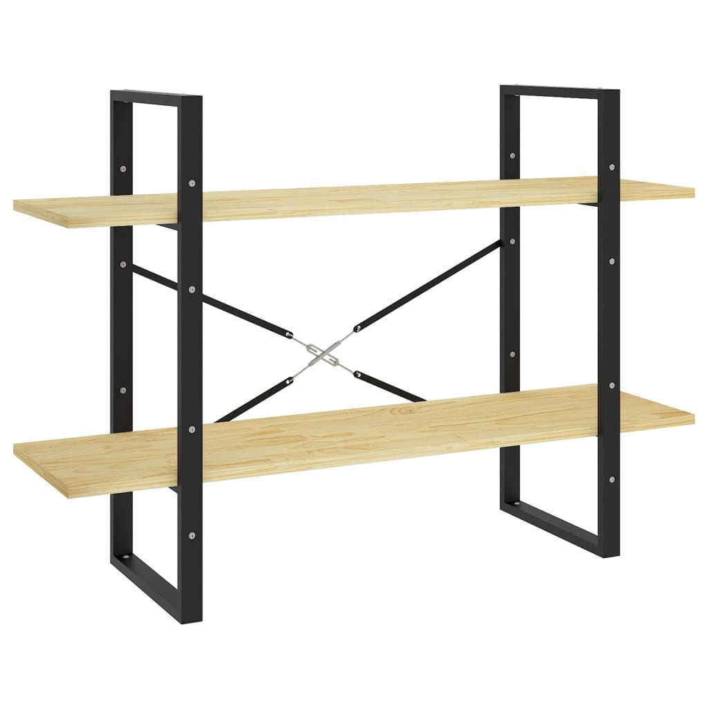 kétszintes tömör fenyőfa könyvszekrény 100 x 30 x 70 cm (806472)