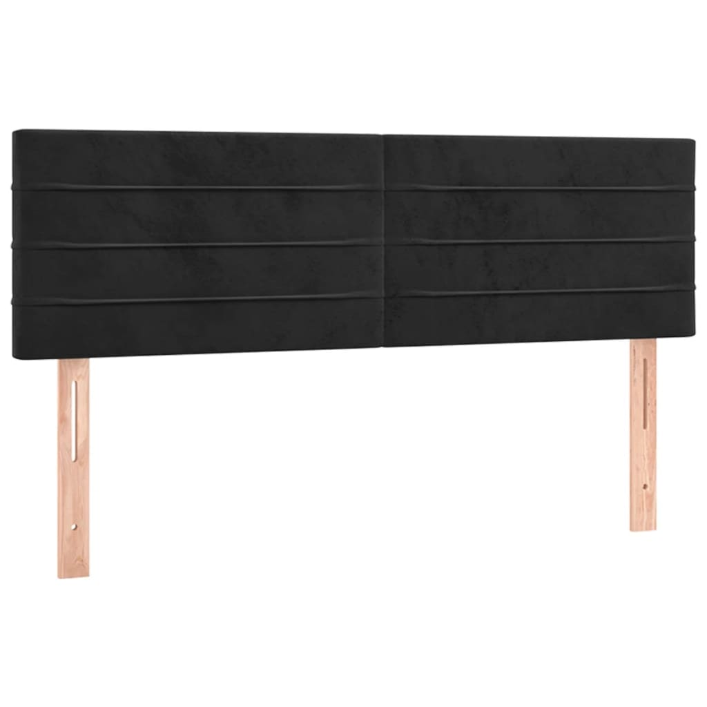 2 db fekete bársony fejtámla 72 x 5 x 78/88 cm (346154)