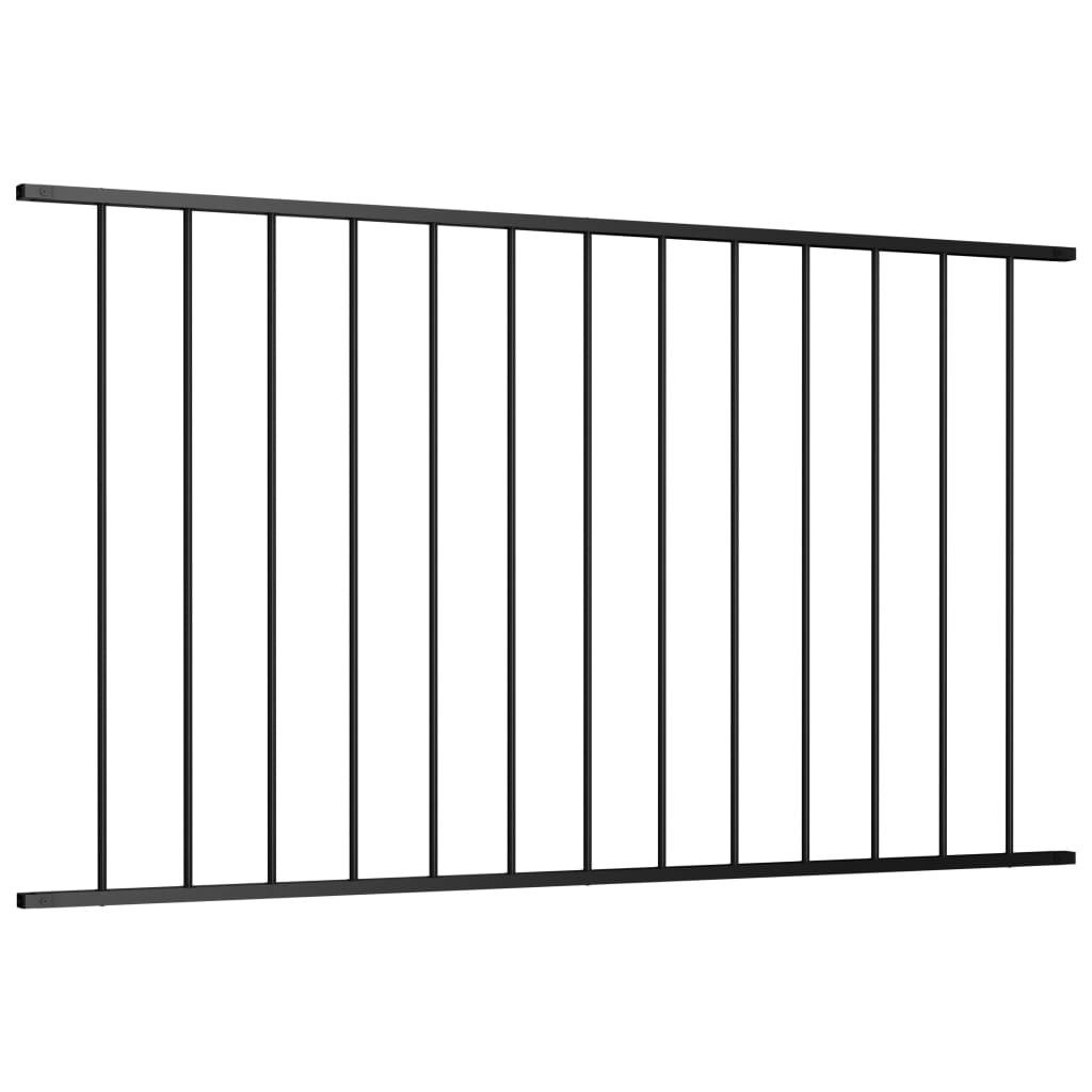 fekete porszórt acél kerítéspanel 1,7 x 1,25 m (145220)