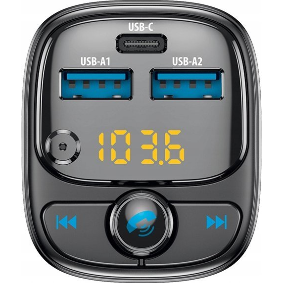 Forever TR-370 FM Transmitter és Autós Töltő - USB Type-A 12W, USB Type-C, 30W (GSM179082)