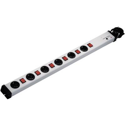 Külön kapcsolós elosztó túlfeszültség védelemmel, 6 részes, alu szürke, 1,5 m, 2,5 kA, Ehmann 0232x00062301 (0232x00062301)