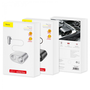 Baseus One to Two Car Charger - зарядно за кола с два USB изхода и удължител с два допълнителни извода за запалка (сребрист)