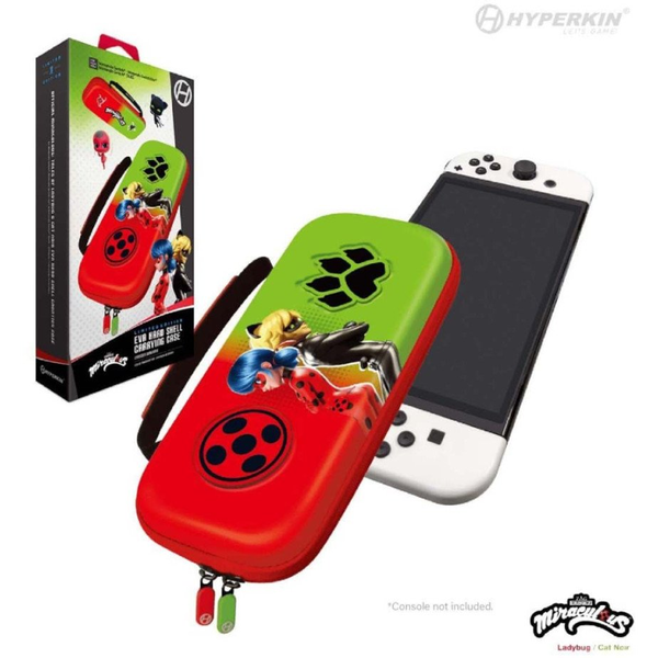 Hyperkin M07541-MTBC Miraculous EVA Nintendo Switch/Switch OLED/Switch "K.bogár és F.macska" erősített utazótok