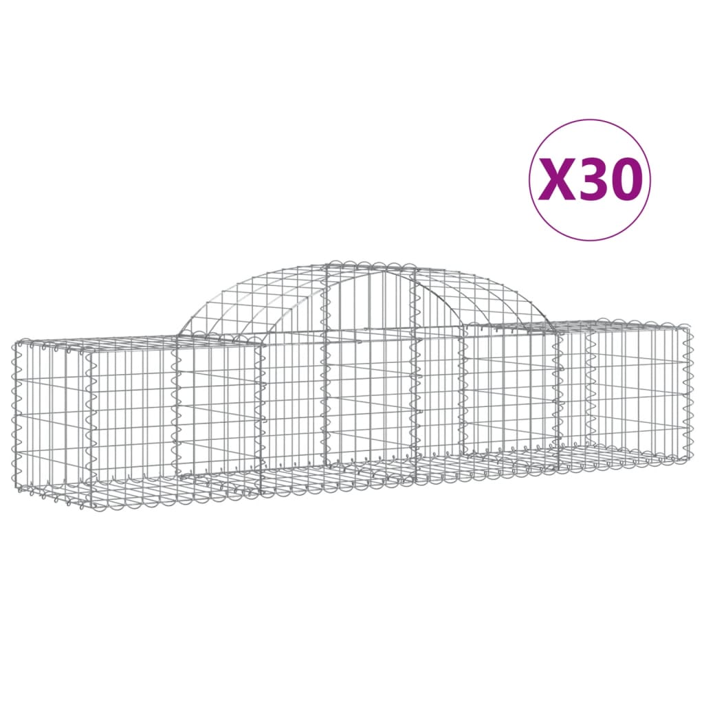 30 db íves horganyzott vas gabion kosár 200x50x40/60 cm (3146274)