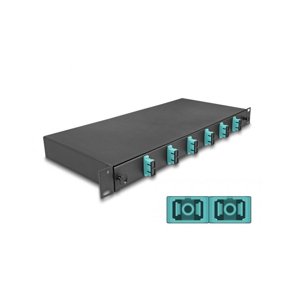 DELOCK 19" spojovací krabice 6xSC-D OM3 1U s pigtaily