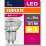 Osram Value PAR16 üveg ház/6,9W/575lm/3000K/GU10/230V/meleg fehér/60fok LED spot izzó