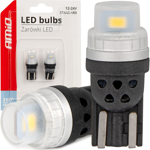 Avto LED sijalka T10 W5W 360 Pure Light 2x3020 SMD 12/24V 2 kosa