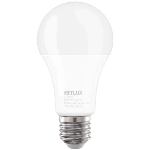 LED žárovka, klasický tvar 12 W, patice E27 RETLUX RLL 606 A60 E27