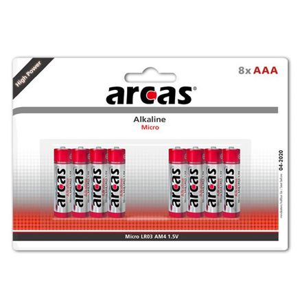 ARCAS Alkaline 1,5V LR03/AAA, 8(4+4) pack