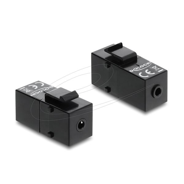 Delock Keystone Module sztereo jack anya 3,5 mm 4 tűs - sztereo jack anya 3,5 mm 4 tűs, fekete