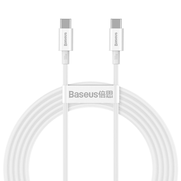 Кабел за данни Baseus Superior Series, Type-C към Type-C, PD, Бял
