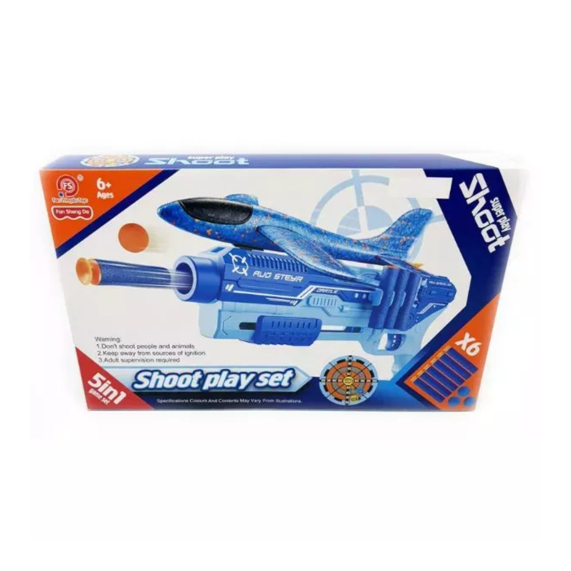 Fan Sheng Da 5az 1ben Szivacslövő fegyver kilőhető repülővel - Kék (GJ1942)